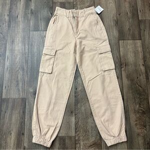 Forever 21 Cotton Cargo Pants Women’s Size XS Light Almond Pink